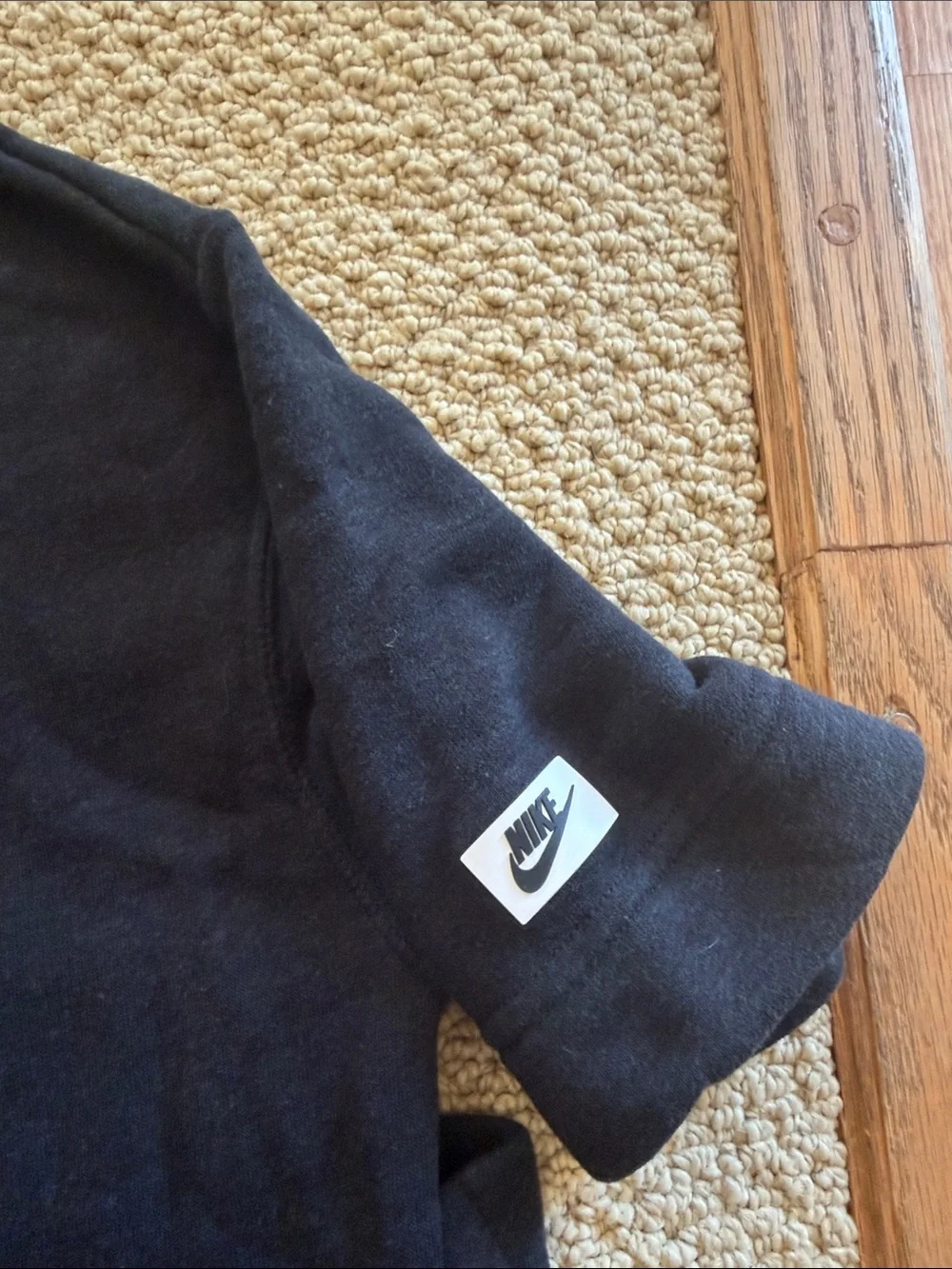 Nike Black Short Sleeve T-Shirt dress with Logo Patch